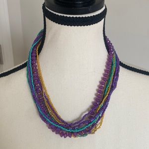 Statement necklace purple beaded